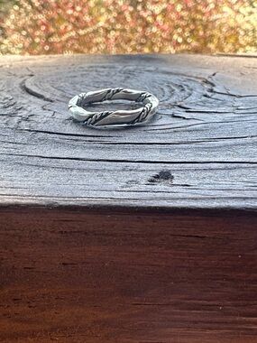 Twisted Rope Sterling Silver Stackable Ring